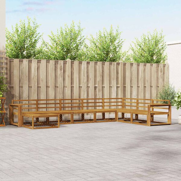 vidaXL Buiten bankenset 8 pcs Naturel Massief Acaciahout