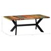 vidaXL Eettafel 200x100x75 cm massief gerecycled hout