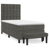 vidaXL Boxspring met matras fluweel donkergrijs 100x200 cm