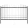 vidaXL Tuinhek met speerpunt staal 359x200 cm zwart