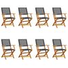 vidaXL Tuinstoelen 8 st inklapbaar poly rattan en massief hout zwart