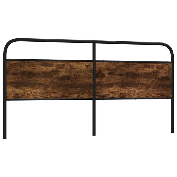vidaXL Vervangend hoofdbord 200 cm staal en bewerkt hout gerookt eikenkleurig