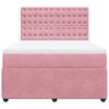 vidaXL Boxspring met matras fluweel roze 140x190 cm