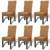 vidaXL Eetkamerstoelen 6 st abaca en massief mangohout