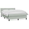 vidaXL Boxspring met matras fluweel lichtgrijs 140x210 cm