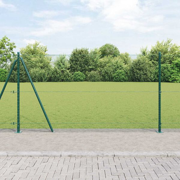 vidaXL Hecke met palen Groen 1.2 x 50 m PVC-gecoat staal