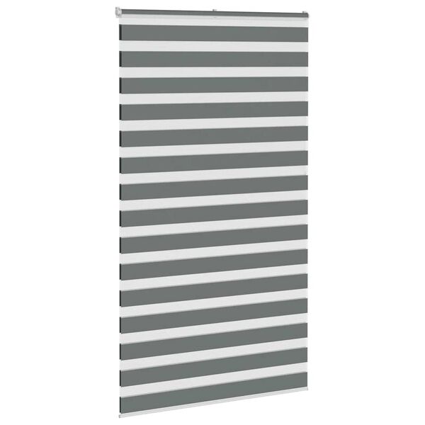 vidaXL Zebra rolgordijn 120x200 cm stofbreedte 115,9 cm donkergrijs