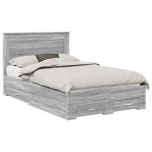 vidaXL Bedframe met lade met hoofdeinde met opslag Bewerkt hout