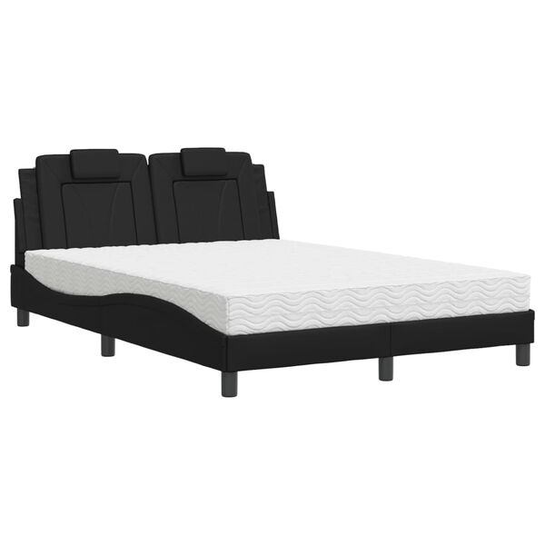 vidaXL Bed "Viana" met matras kunstleer zwart 140x200 cm
