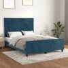 vidaXL Bedframe zonder matras 140x200 cm fluweel donkerblauw