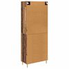 vidaXL Hoge kast Oud Hout 69,5 x 34 x 180 cm Bewerkt hout