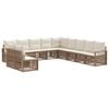 vidaXL Tuinbankenset 11 pcs Beige poly rattan