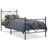 vidaXL Bedframe met hoofd- en voeteneinde metaal zwart 75x190 cm