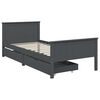 vidaXL Bedframe met 2 lades massief grenenhout donkergrijs 90x200 cm