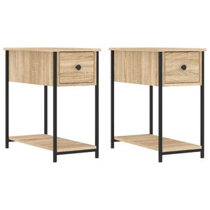vidaXL Nachtkastjes 2 st 30x60x60 cm bewerkt hout sonoma eikenkleurig