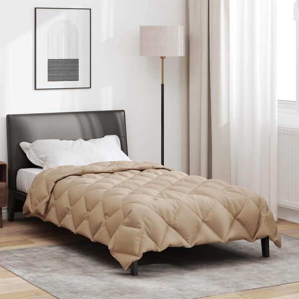 vidaXL Winter Dekbed Taupe 200 x 140 cm Microfiber