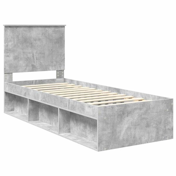 vidaXL Bedframe Concerte Grijs 75 x 190 cm Massief grenenhout