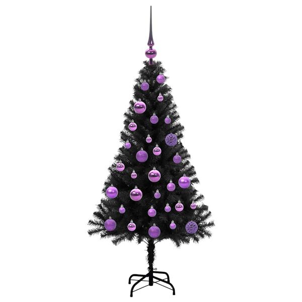 vidaXL Kerstboom met 150 LED met standaard Zwart 120 cm PVC