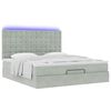 vidaXL Ottoman bed met matrassen en LED's 200x200cm fluweel lichtgrijs