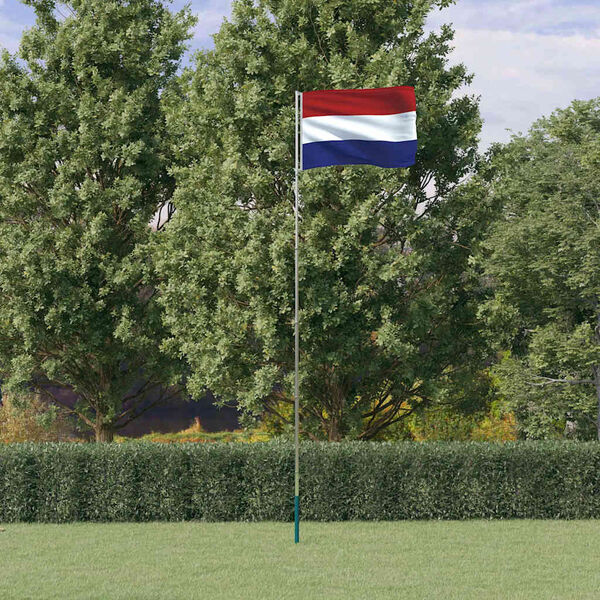 vidaXL Vlag met vlaggenmast Nederland 5,5 m aluminium