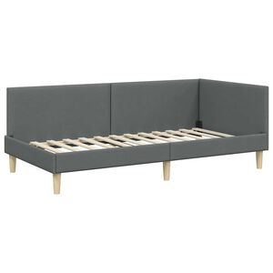 vidaXL Hoekbedframe met hoofdeinde Donkergrijs 80 cm x 200 cm Fluweel