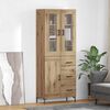 vidaXL Hoge kast met lade 2 pcs Artisan Eiken Bewerkt hout