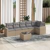 vidaXL 7-delige Loungeset met kussens poly rattan beige