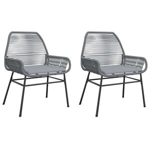 vidaXL Tuinstoelen 2 st met kussens poly rattan grijs