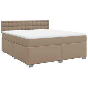 vidaXL Boxspring met matras kunstleer cappuccinokleurig 180x200 cm