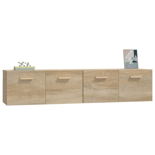 vidaXL Wandkasten 2 st 80x35x36,5 cm bewerkt hout sonoma eikenkleurig