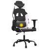 vidaXL Massage gamestoel kunstleer zwart en wit