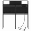 vidaXL Opberghoofdbord met plank Zwart eiken 90 cm Bewerkt hout