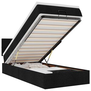 vidaXL Bed poef met matras en LED's 80x200 cm stof zwart