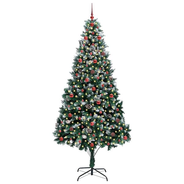 vidaXL Kunstkerstboom Groen 240 cm PVC en Staal en Kunststof