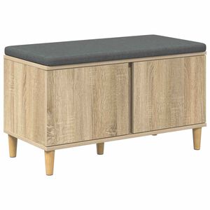 vidaXL Halbank met kussen met opslag Sonoma Eiken 80 x 38 x 46 cm
