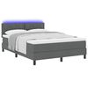 vidaXL Boxspring bed met matras met LED Donkergrijs 140 x 200 cm Stof