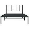 vidaXL Bedframe met hoofdbord metaal zwart 107x203 cm