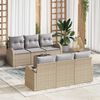 vidaXL Tuin Sofa Set met opslag 7 pcs Beige en Grijs poly rattan