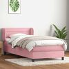 vidaXL Boxspring met matras fluweel roze 90x210 cm