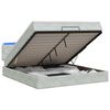 vidaXL Ottoman Bed met Matrassen en LED Lichtgrijs 140 x 190 cm