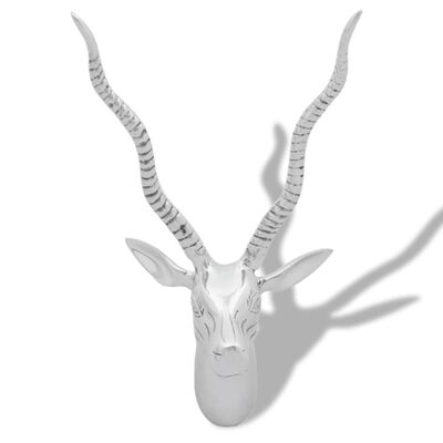 vidaXL Wanddecoratie gazellekop 33 cm aluminium zilverkleurig