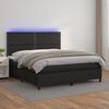 vidaXL Boxspring met matras en LED kunstleer zwart 160x200 cm
