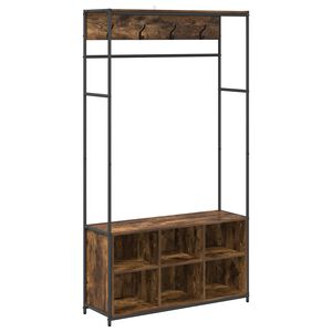 vidaXL Kapstok met schoenenbank Gerookt eiken 100 x 32 x 180,5 cm
