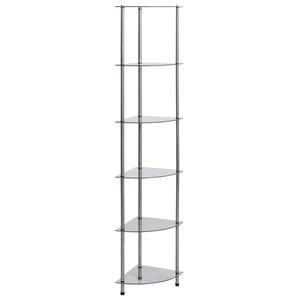 vidaXL Kastje 6-laags 30x30x160 cm gehard glas transparant