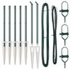 vidaXL Hekpalen 7 pcs Groen Ø32mm 80 cm Gegalvaniseerd staal