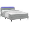vidaXL Boxspring bed met matras Lichtgrijs 140 x 190 cm Stof