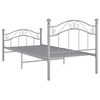 vidaXL Bedframe metaal grijs 90x200 cm
