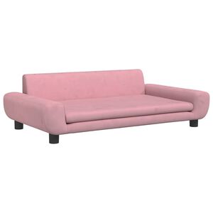 vidaXL Kinderbank 100x54x33 cm fluweel roze