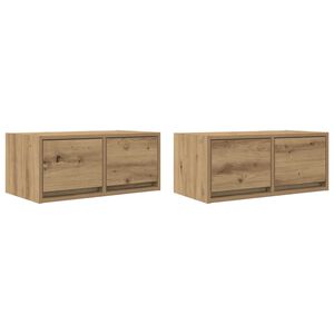 vidaXL Tv-meubelen 2 st 60x31x25,5 cm bewerkt hout artisanaal eiken