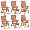 vidaXL Tuinstoelen 6 st verstelbaar 56x72x107 cm massief acaciahout